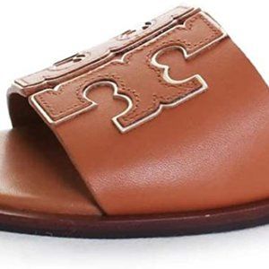 TORY BURCH INES SLIDES: TAN/GOLD